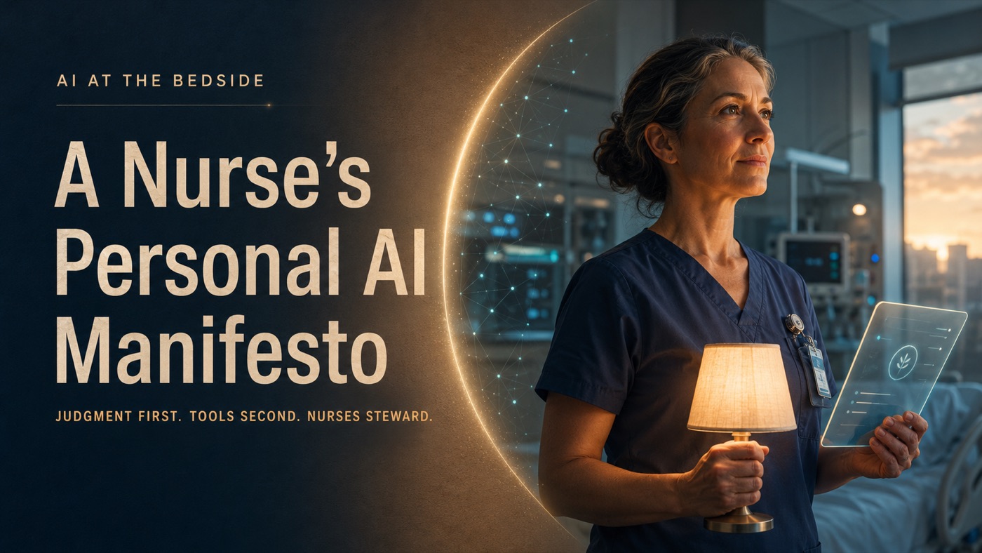 A Nurse's Personal AI Manifesto — Judgment first. Tools second. Nurses steward.